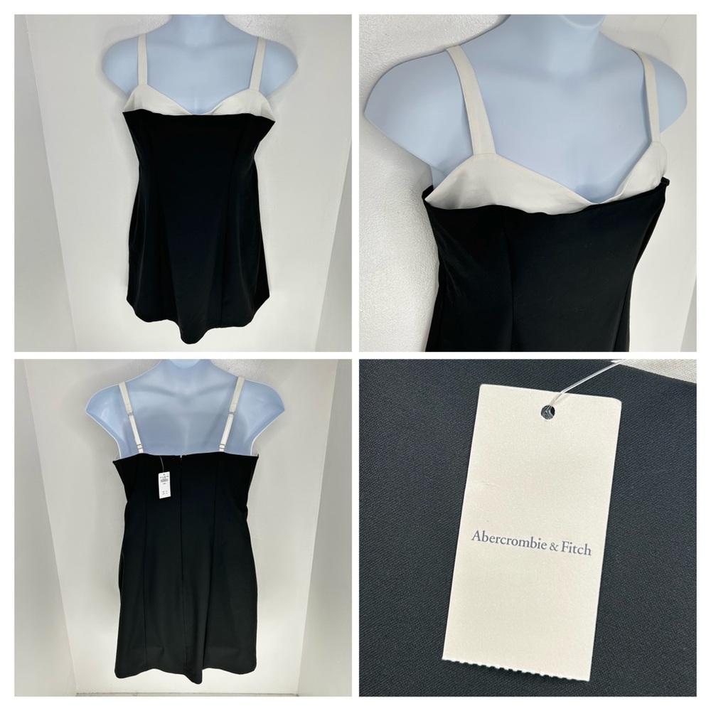 Abercrombie & Fitch‎ NWT Contrast Sweetheart Corset Mini Dress Size Large Black